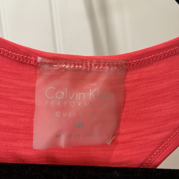 Calvin Klein Performance Quick Dry Hot Pink Racerback Stretch Tank Top Size M - Picture 4 of 9